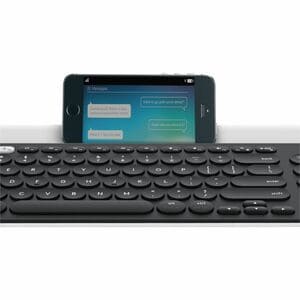 Logitech K780 Keyboard - Wireless Connectivity - USB Interface - Swiss - QWERTZ Layout - White - Bluetooth/RF - 10 m - 2.4