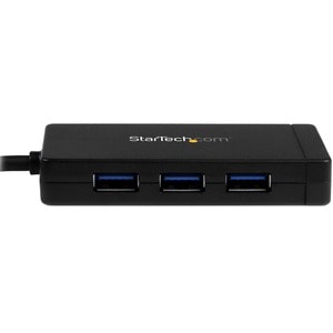 StarTech.com USB/Ethernet-Hub - USB-Typ C - Extern - Schwarz - TAA-konform - 3 Total USB Port(s) - 3 USB 3.0 Port(s)1 Netz