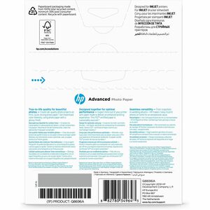 HP Fotopapier - 130 mm x 180 mm - 250 g/m² Grammage - Glänzend - 25er Blatt