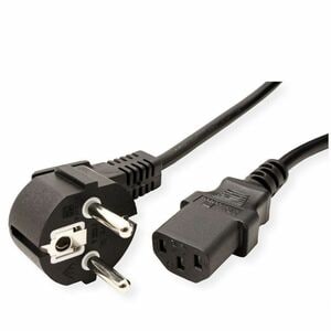 VALUE Netzkabel, gerade IEC-Buchse, schwarz, 1,8 m