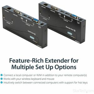StarTech.com USB VGA KVM Console Extender over CAT5 UTP - 500 ft - Operate a USB & VGA KVM or PC up to 500ft away as if it