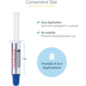 StarTech.com Thermal Paste, 1.5g Metal Oxide Heat Sink Compound, Re-sealable Syringes, CPU Paste - 1.5g thermal heat paste