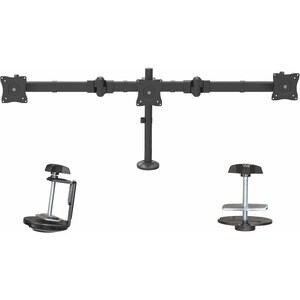 StarTech.com Triple Monitor Mount - Articulating - Clamp / Grommet Mount - Monitors up to 24â€- VESA Mount - Triple Monit