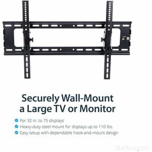 StarTech.com Flat Screen TV Wall Mount - Tilting - For 32" to 75" TVs - Steel - VESA TV Mount - Monitor Wall Mount - Save 