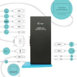 i-tec USB 3.0 Docking Station for Notebook/Tablet PC - 7 x USB Ports - 4 x USB 2.0 - 3 x USB 3.0 - Network (RJ-45) - HDMI 