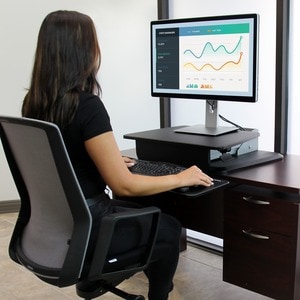 StarTech.com Height Adjustable Standing Desk Converter - Sit Stand Desk with One-finger Adjustment - Ergonomic Desk - 30.5