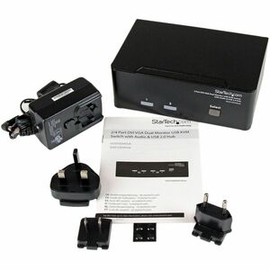 StarTech.com 2 Port DVI VGA Dual Monitor KVM Switch with Audio & USB Hub - 2 Computer(s) - WUXGA - 1920 x 1440 - 3 x VGA -