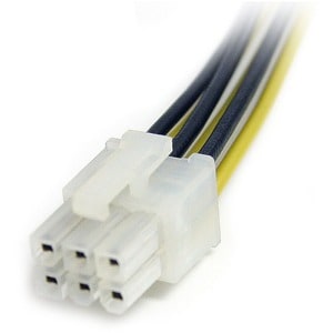 StarTech.com 6in PCI Express Power Splitter Cable - For PCI Express Card - Yellow - 15.24 cm Cord Length - PCI-E / PCI-E - 1