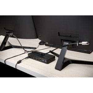 Kensington K64424WW Cable Lock For Desktop Computer - 2.44 m Cable - Keyed Lock - Black - Carbon Steel - For Desktop Computer