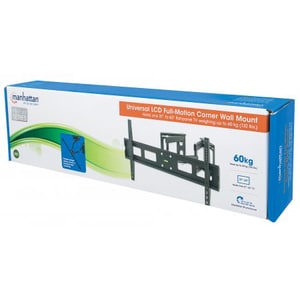 Manhattan Soporte TV p/pared 60kg, 37" a 63" Esquina - 1 Pantalla(s) admitidas - 94cm a 160cm (63") para pantalla plana - 