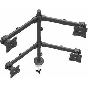 StarTech.com Quad Monitor Mount - Articulating - Clamp or Grommet Mount - Monitors up to 24â€ - VESA Mount - 4 Monitor Se