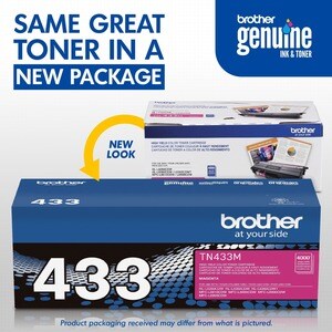 Brother TN433M Original High Yield Laser Toner Cartridge - Magenta - 1 Each - 4000 Pages