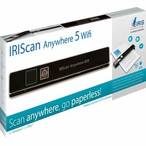 Escáner de superficie plana I.R.I.S. IRIScan Anywhere 5 Wifi - 1200 ppp Óptico - 12 ppm (Mono) - 12 ppm (Color) - Escaneo 