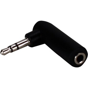 QVS 3.5mm Mini-Stereo Male to Female Right Angle Audio Adaptor - 1 Pack - 1 x Mini-phone Stereo Audio Male - 1 x Mini-phon