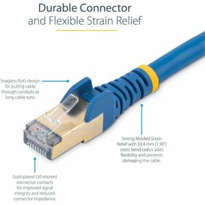 StarTech.com Cable de 1m CAT6a Ethernet Azul - Cable de red 10Gb Cat6a Snagless Blindado RJ45 PoE de 100W - 10GbE con Cert