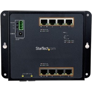 StarTech.com Gigabit Ethernet Switch - 8 Port PoE+ plus 2 SFP Ports - Industrial - Gigabit Switch - Managed Switch - Add u