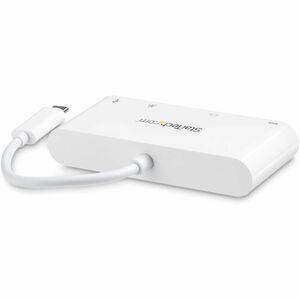 StarTech.com USB C Multiport Adapter to DVI-D (Digital) Video - 60W PD Passthrough/GbE/USB-A - Portable USB Type-C/Thunder
