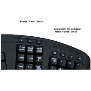 Adesso Tru-Form Ergonomic Touchpad Keyboard - Cable Connectivity - USB Interface - 104 Key Play/Pause, Previous Track, Nex