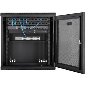 StarTech.com 4-Post 12U Wall Mount Network Cabinet, 19" Hinged Wall-Mounted Server Rack for IT Equipment, Flexible Lockabl