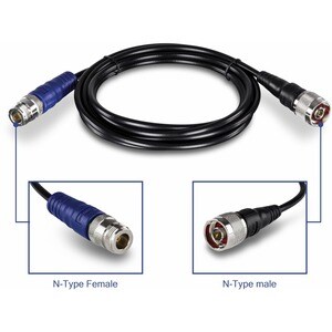 TRENDnet N-Type Male to N-Type Female Antenna Cable - 2M (6.5 ft.), TEW-L402 - 6.56 ft N-Type Antenna Cable for Antenna - 