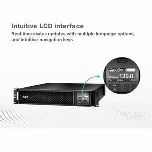 APC Smart-UPS On-Line, 1500VA, Rackmount 2U, 120V, 6x 5-15R NEMA outlets, Network Card, Extended runtime, W/ rail kit - 2U