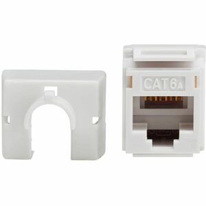 Eaton Tripp Lite Series Cat6 Keystone Jack - 4PPoE Compliant, 110/Krone, 568A/B, RJ45 Ethernet, White, TAA - 1 x RJ-45 Net