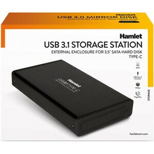 Hamlet Drive Enclosure - USB 3.1 Type C Host Interface External - 1 x Total Bay - 1 x 3.5" Bay - Plastic, Aluminium