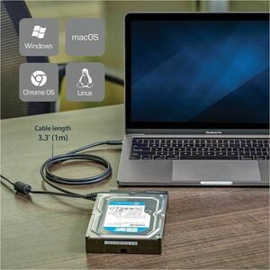 StarTech.com USB C to SATA Adapter Cable for 2.5"/3.5" SSD/HDD Drives - USB 3.1 (10Gbps) Hard Drive Adapter Cable - SATA U