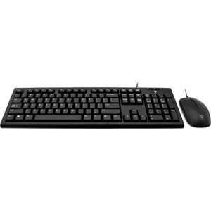 V7 CKU200US-E Keyboard & Mouse - QWERTY - English (US) - USB Cable - Keyboard/Keypad Color: Black - USB Cable - Optical - 