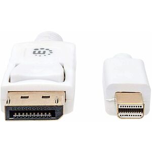 Manhattan Cable DisplayPort - MiniDP M-M 2.0m Blanco - Cable for Monitor, Dispositivo de audio/vídeo, Computadora de escri