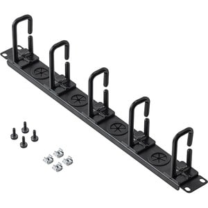 StarTech.com Server Rack Cable Management - with Holes - 1U - D-Ring Hooks - Horizontal - Cable Organizer - Cord Managemen