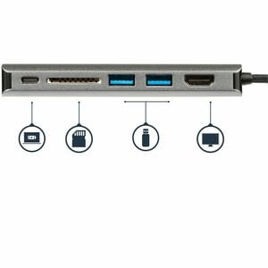 StarTech.com USB Type C Docking Station for Notebook - Memory Card Reader - SD, SDXC, SDHC - 60 W - Black, Grey - 1 Displa