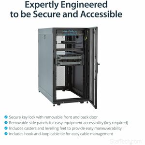 StarTech.com RK2537BKM. Typ: Freistehendes Gestell, Rack-Kapazität: 25U, Höchstgewicht (Kapazität): 1500 kg, Key lock, Ver