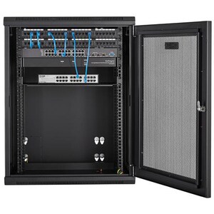 StarTech.com 4-Post 15U Wall Mount Network Cabinet, 19" Hinged Wall-Mounted Server Rack for Data / IT Equipment, Lockable 