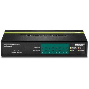 TRENDnet 8-Port GREENnet Gigabit PoE+ Switch, Supports PoE And PoE+ Devices, 61W PoE Budget, 16Gbps Switching Capacity, Da