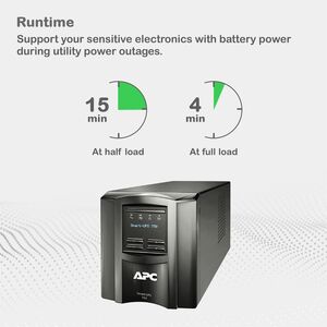 APC Smart-UPS, Line Interactive, 750VA, Tower, 120V, 6x NEMA 5-15R outlets, SmartConnect Port+SmartSlot, AVR, LCD - Tower 