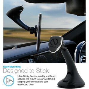 Hypercel MagBuddy Vehicle Mount for iPhone, Smartphone, iPad mini, iPad, iPad Air, Cell Phone - Black - Black BLK POWERFUL