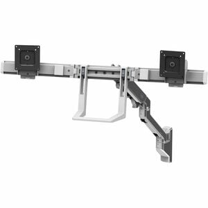 Ergotron Mounting Arm for Monitor, Curved Screen Display, Display - Polished Aluminum - Landscape/Portrait - Height Adjust