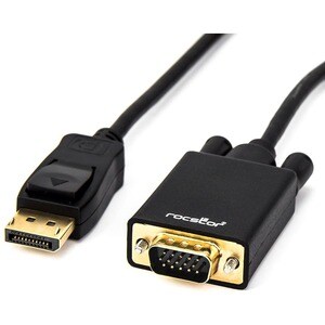 Rocstor Premium 6 ft DisplayPort to VGA Cable M/M- DisplayPort to VGA Supporting 1920x1200 1080p at 60Hz - DP/VGA cable fo