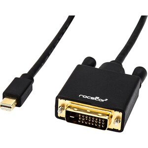 Rocstor Premium 6 ft Mini DisplayPort to DVI Cable - Mini Displayport to DVI Cable Supports 1920x1200 1080p Resolution- mD