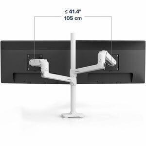 Ergotron Mounting Arm for Monitor, Display Screen, LCD Display, TV - White - Height Adjustable - 2 Display(s) Supported - 