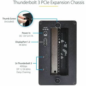 StarTech.com Thunderbolt 3 PCIe Expansion Chassis, External Enclosure Box with 1x PCI-Express Slot, 5K/4K Output Via TB3/D