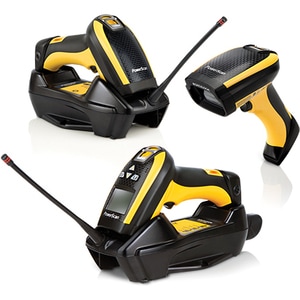Datalogic PowerScan PM9100-433RBK10 Handheld Barcode Scanner Kit - Wireless Connectivity - Yellow - 1D - Imager - , Radio 