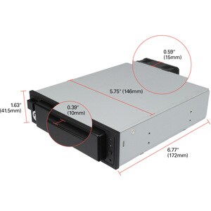 CRU Data Express DX175 Drive Bay Adapter for 5.25" - 6Gb/s SAS, Serial ATA/600 Host Interface - Black - 1 x Total Bay - 1 