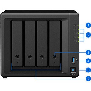 Synology DiskStation DS418 4 x Total Bays SAN/NAS Storage System - Realtek Quad-core (4 Core) 1.40 GHz - 2 GB RAM - DDR4 S
