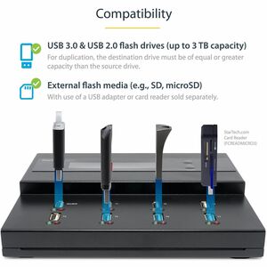 StarTech.com Standalone 1 to 7 USB Thumb Drive Duplicator/Eraser, Multiple USB Flash Drive Copier/Cloner, Sector-by-Sector