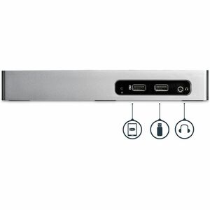 StarTech.com Station d'accueil USB 3.0 double affichage pour PC portable - Réplicateur de port - USB 3.0, GbE, HDMI et DVI