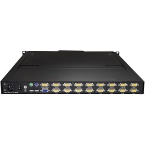 StarTech.com RKCONS1916K LCD Rack Console KVM Switch - 16 Computer(s) - 48.3 cm (19") LCD - SXGA - 1280 x 1024 - 2 x PS/2 