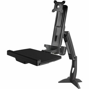 StarTech.com Sit Stand Monitor Arm - Desk Mount Sit-Stand Workstation up to 34 inch VESA Display - Standing Desk Converter