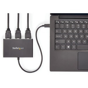 StarTech.com 3-Port USB-C Multi-Monitor Adapter, Type-C to 3x HDMI MST Hub, Triple 1080p HDMI Laptop Display Extender / Sp
